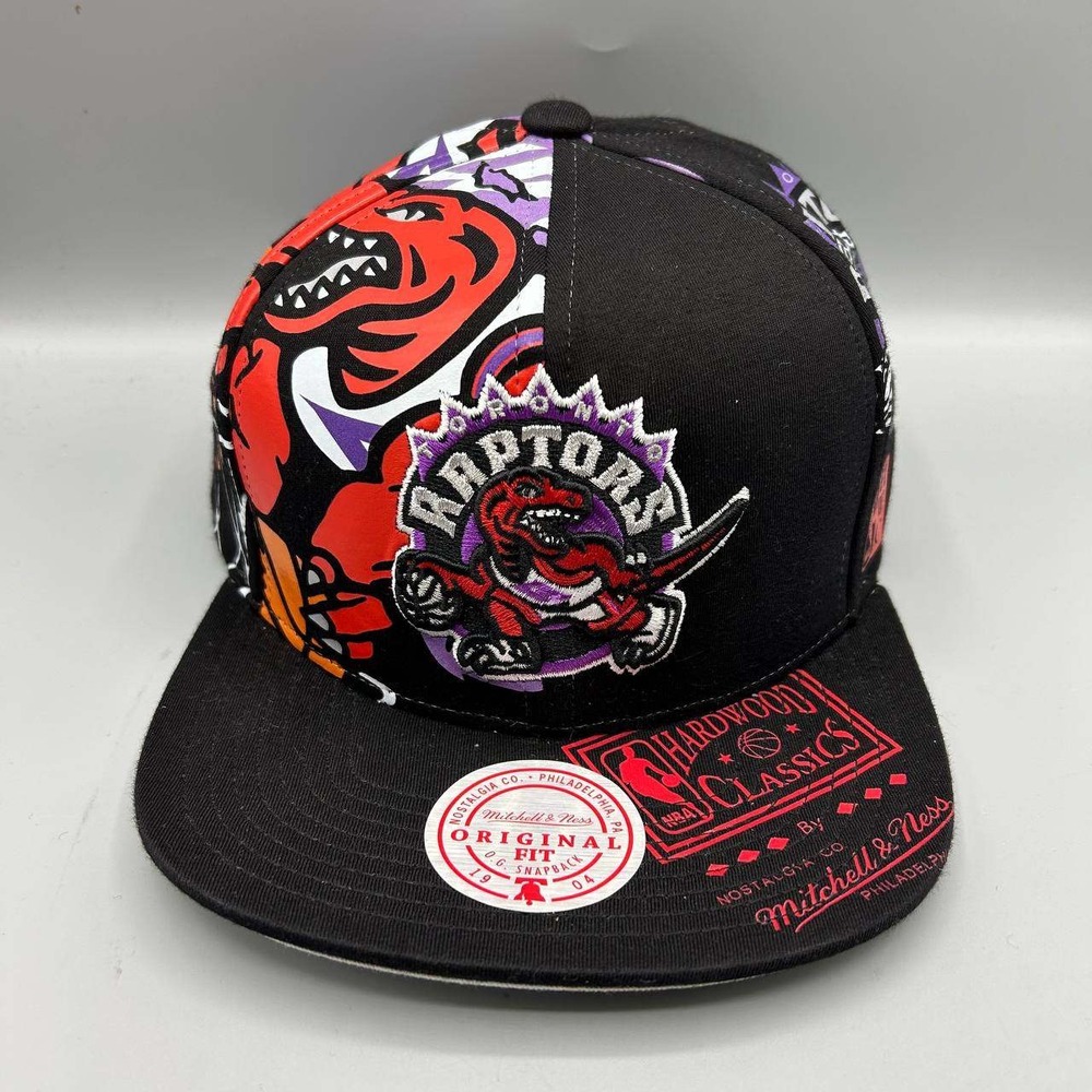 Toronto Raptors Hat Men Black Red Mitchell & Ness Snap Back Cap HWC Cotton